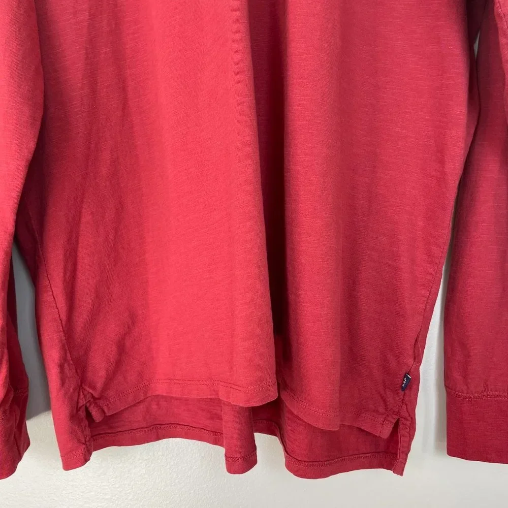 Gap Shirt XL Red Henley Slub Cotton Long Sleeve Casual Men's - Picture 3 of 13